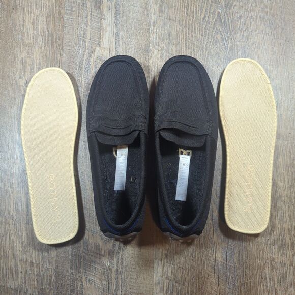 Rothy's The Driver Black Slip On Driving Loafer Shoes Women's Size 10 - Picture 8 of 14